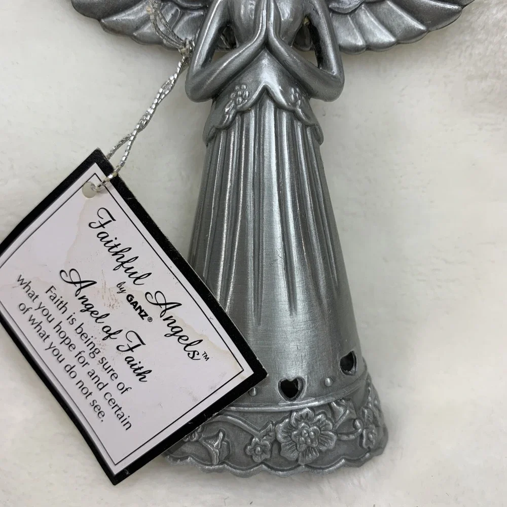Faithful Angels by GANZ Angel Of Faith Pewter 3.5 in tall Shelf Sitter Ornament - Picture 3 of 12